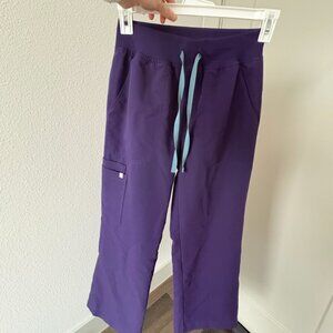 Figs Purple Jam Isabel High Waisted Wide Leg Scrub Pants